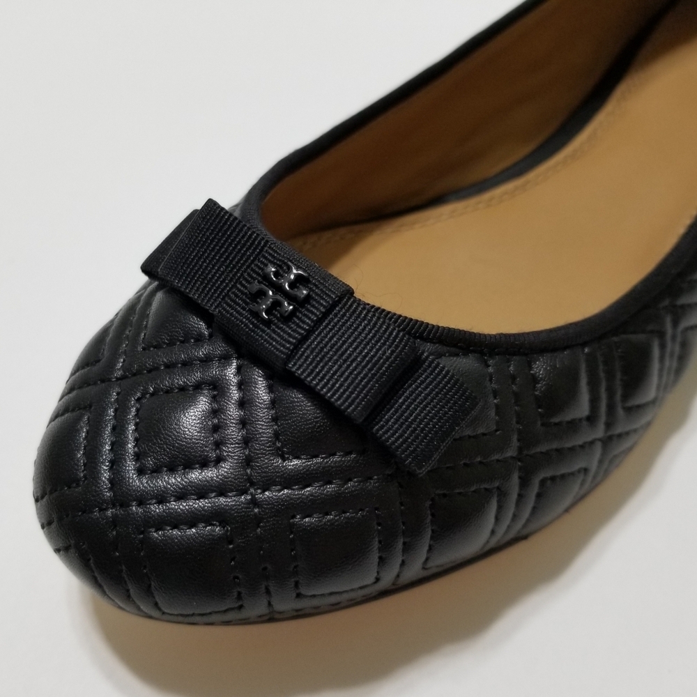 NIB Tory Burch Marion Quilted Leather Ballet Flat in Perfect Black Size 7, 7.5 - Picture 4 of 16